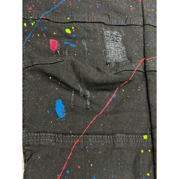 FWRD Denim Paint Splatter Distressed Jeans Mens Size 38 Black Cotton Inseam 32 - Picture 4 of 9